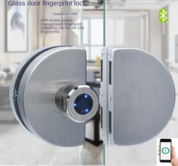 Electronic Smart Entry Fingerprint Glass Lock of Single Double Door Bluetooth APP Control for Home Office