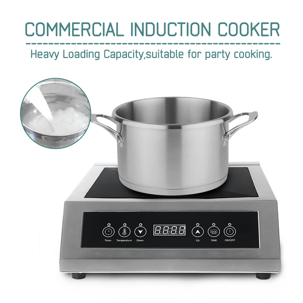 ITOP-cocina de inducción comercial de alta potencia, placa caliente, Control táctil inteligente, 3500W, Merci Chef K