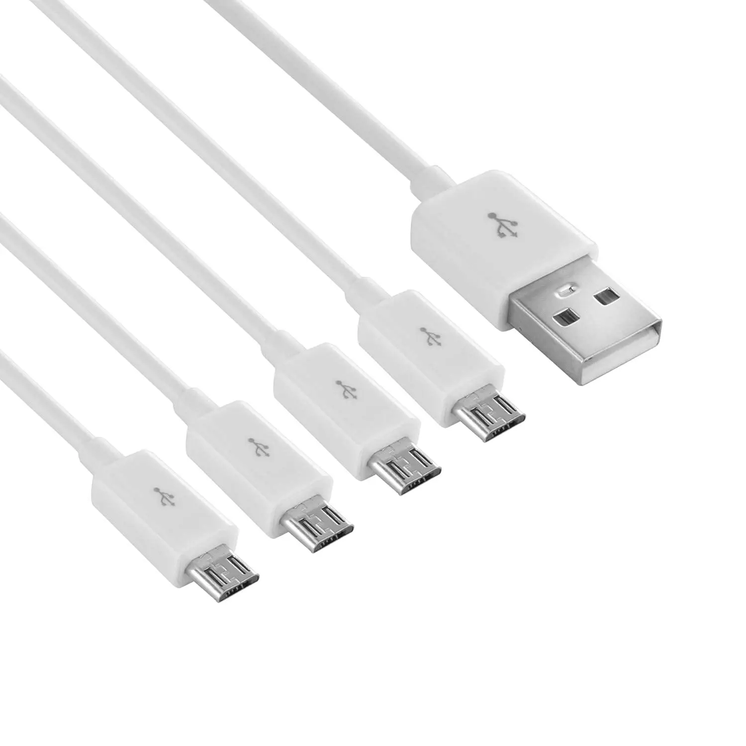 NUOLIANXIN Đa Dây Cáp Sạc Micro USB, 4 Trong 1 USB 2.0. Một Đến 4 Micro USB Nam, micro USB Cáp Chia Tín Hiệu (Đen 0.5M)