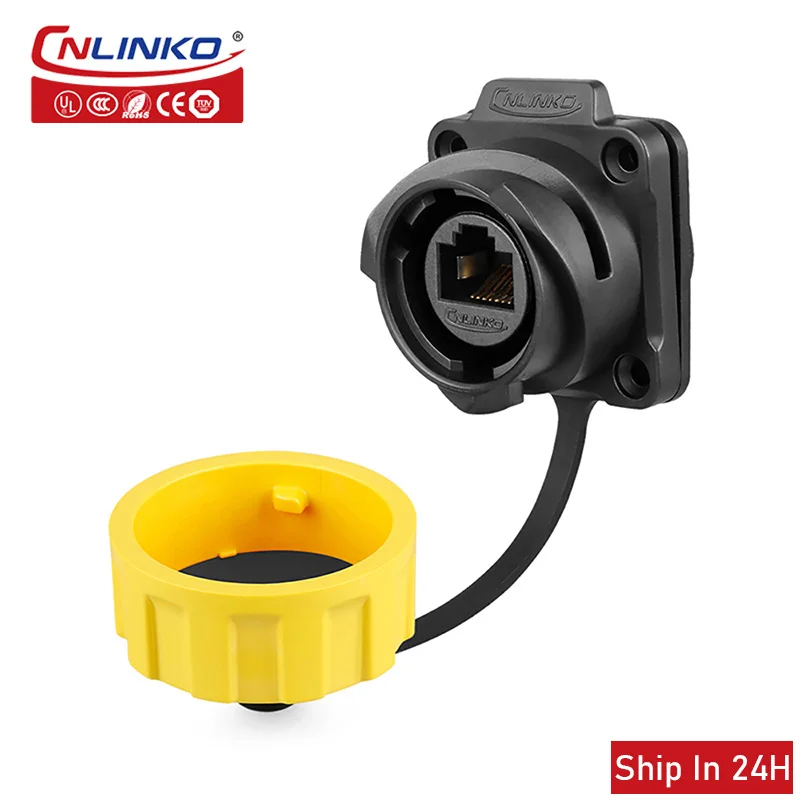 Cnlinko YM24 Waterproof Plastic RJ45 CAT5e Ethernet Signal Connector Plug Socket Cable Adapter for LED Display Scree Router