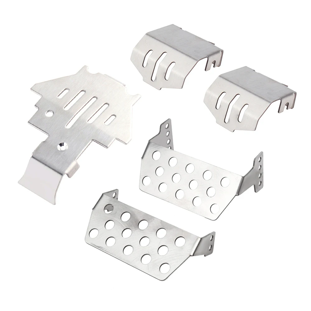 INJORA Rvs Chassis Armor As Protector Skid Plate voor 1/10 RC Crawler TRX4 TRX-4 Upgrade Deel