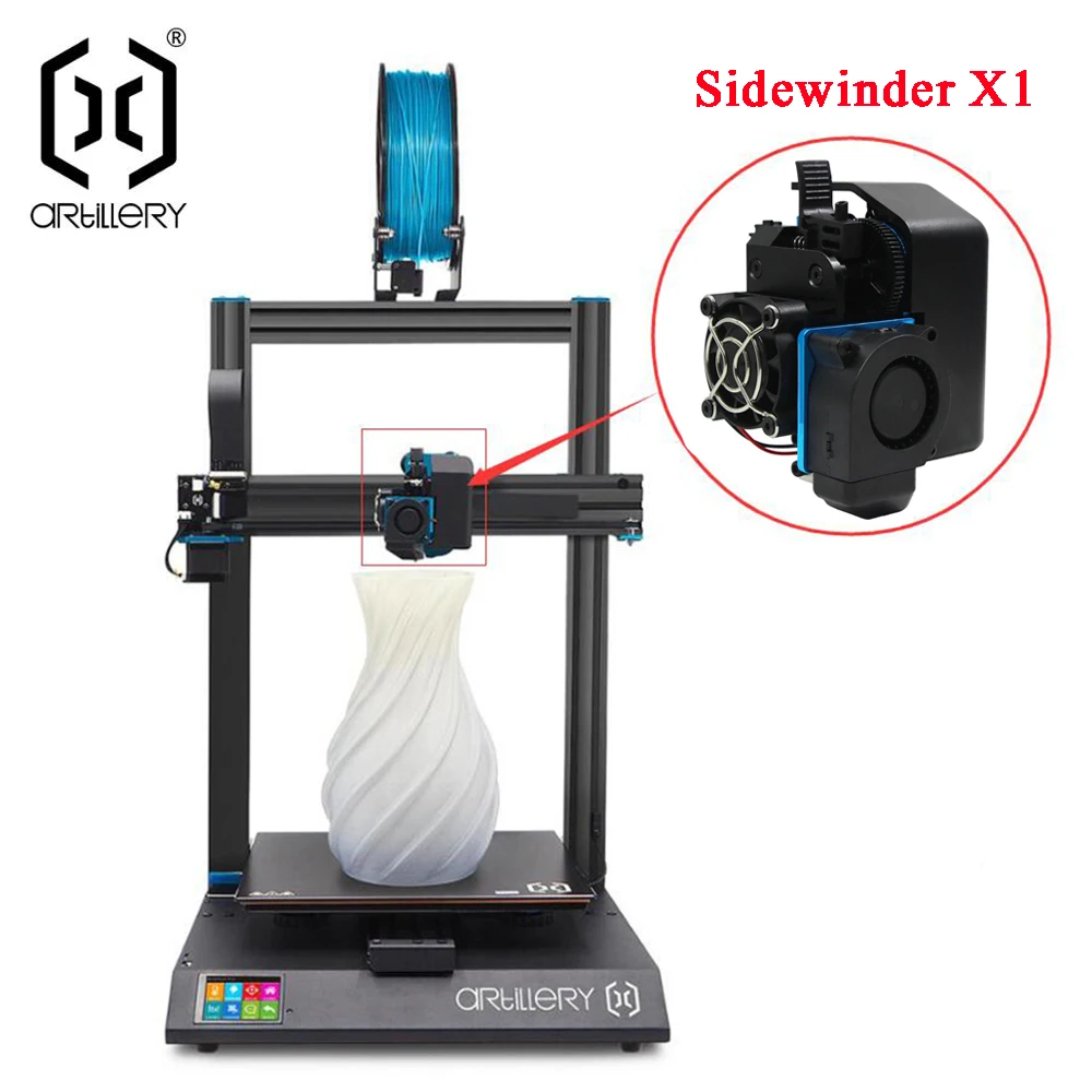 3D-printerextruder is stil en eenvoudig te installeren. Geschikt voor ArtillerySidewinder X1 en Genius en Horn