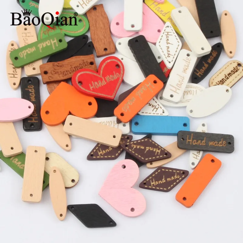 50Pcs Misto di Legno Pulsante \