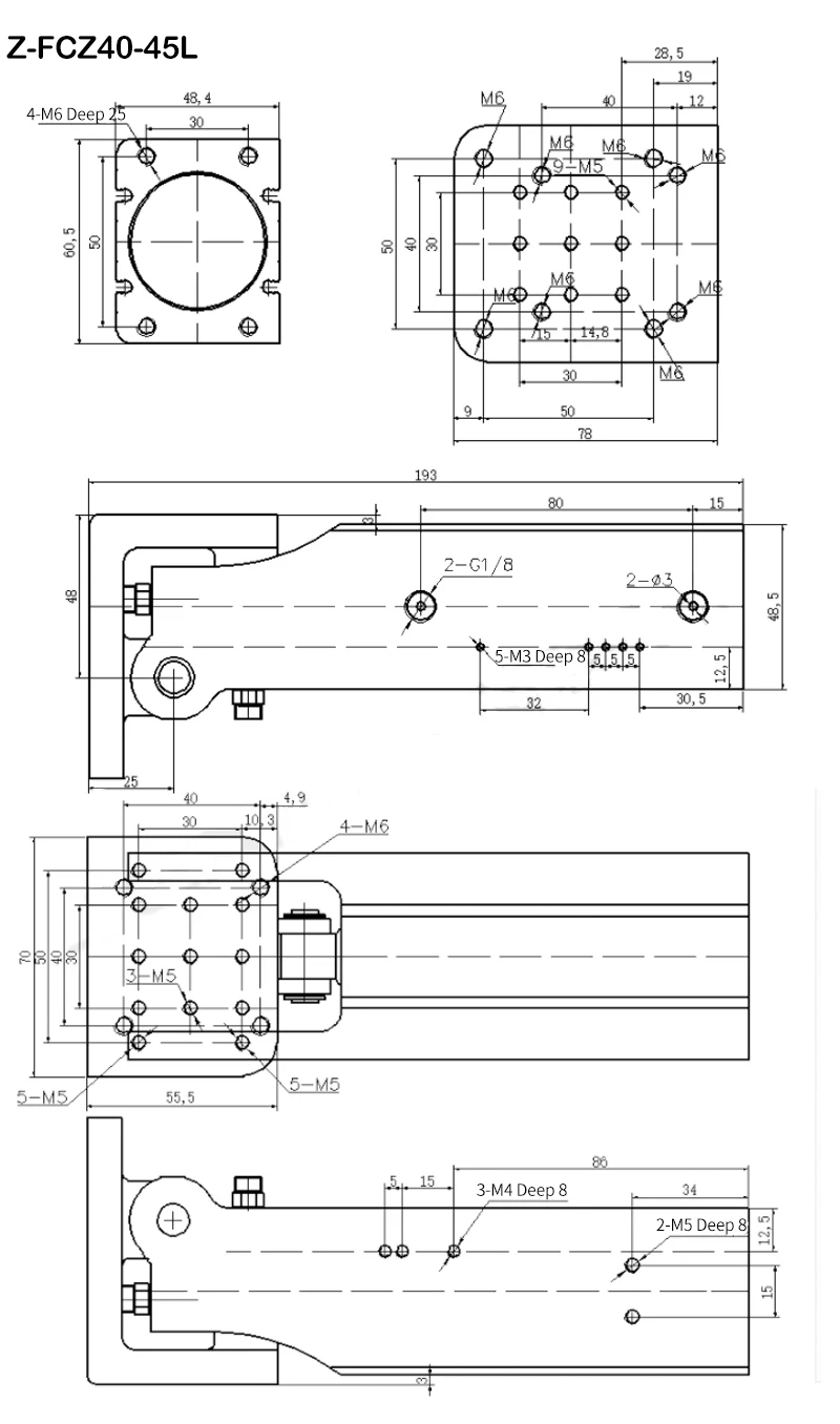 Zubehör für pneumatische Manipulatoren FCZ Seitenpositionierungs-Hebel DHRC32-30LB/ZB Vorrichtung 90-Grad-Kippzylinder – Detail 13