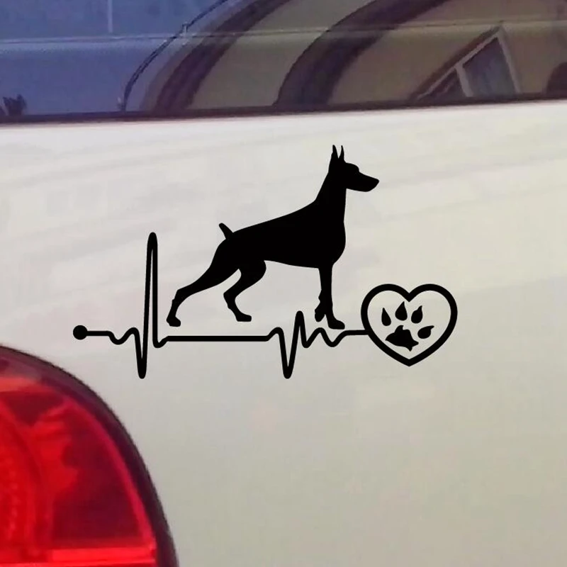 Doberman Car Body Decal Car Stickers Motorcycle Decorations Vinyl Black/Silver 18cmx11cm