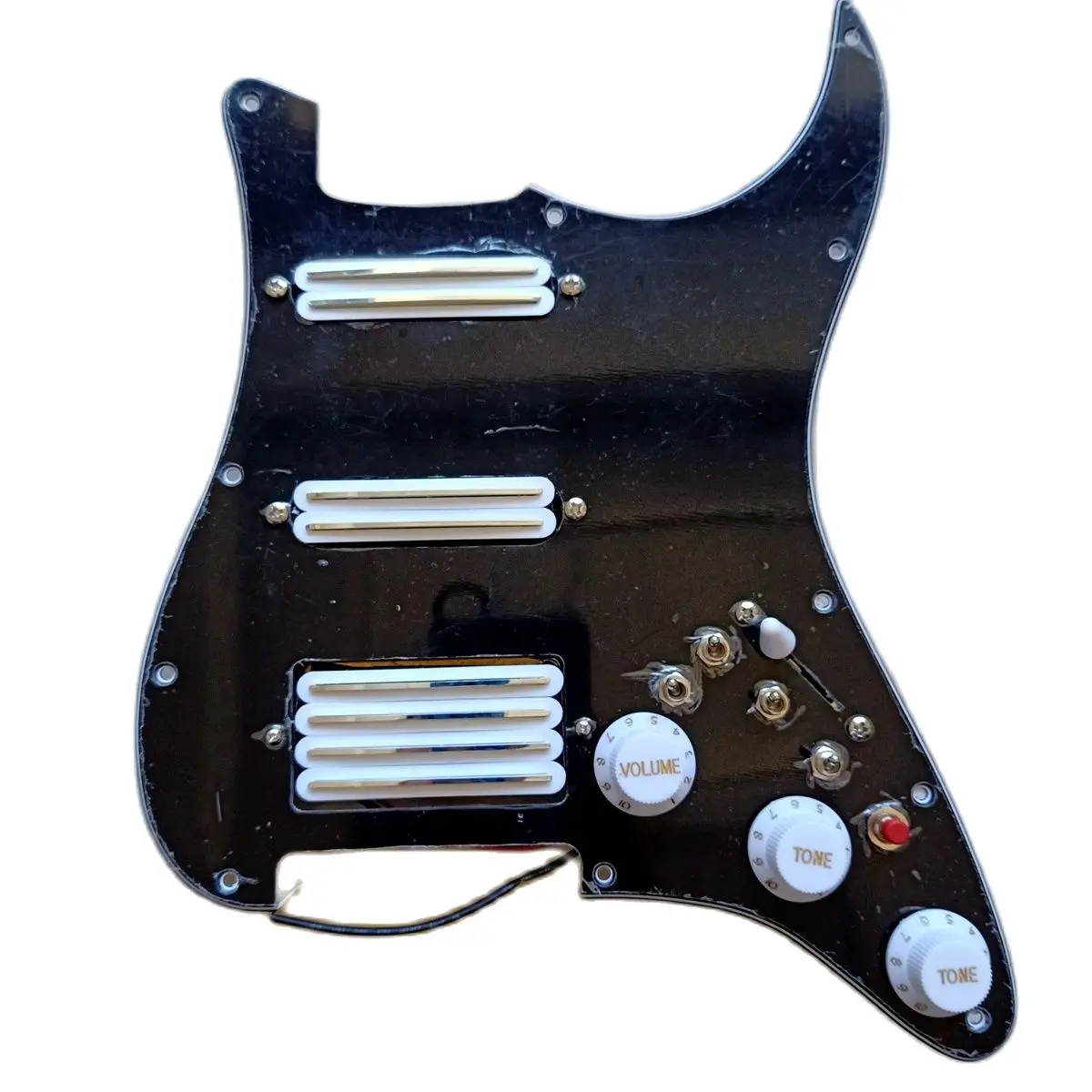 

Upgraded SSH White Humbucker Alnico Pickups US Pickguard 7 Way Switch Multifunction Welding Harness Professional Guitar Parts