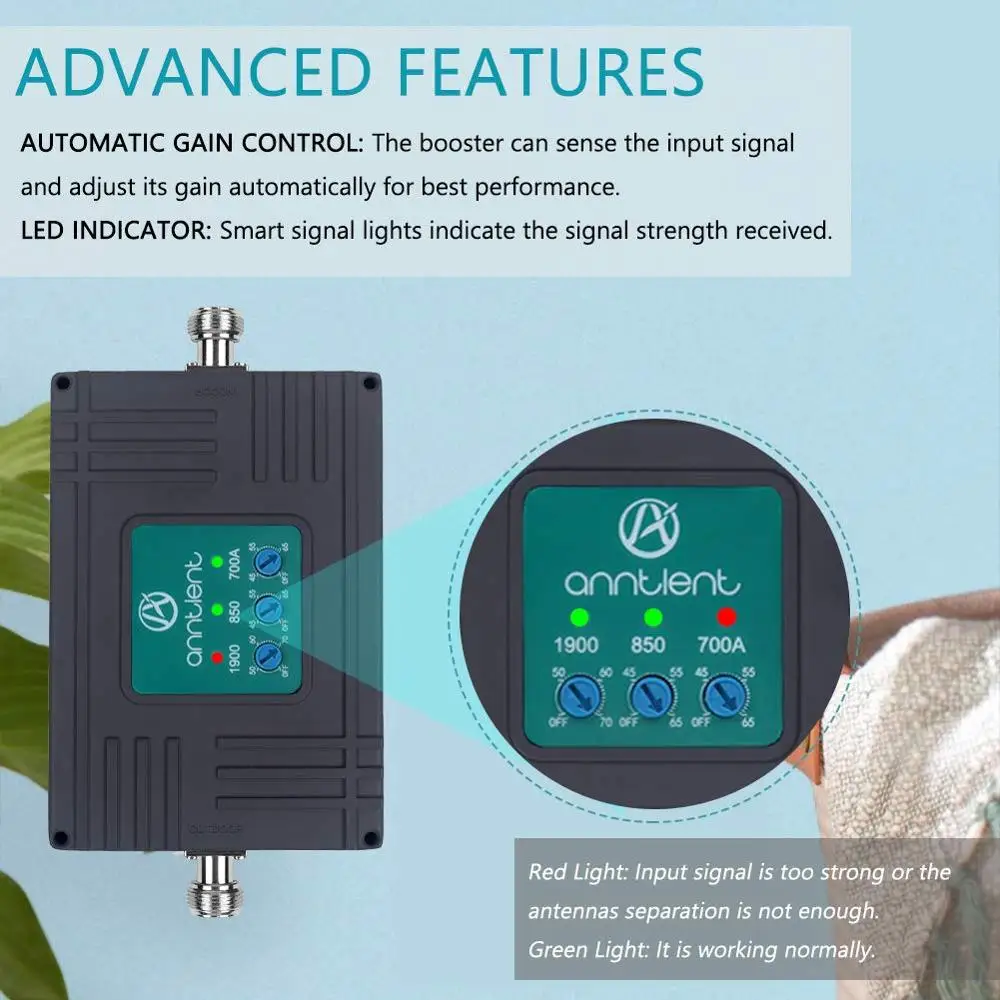 ANNTLENT – amplificateur de Signal de téléphone portable, 700 AT&T/850/1900MHz pour t-mobile AT&T Voica Call 4G LTE, bande de données 2/5/12/17