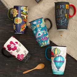 Large-capacity mug mug American ceramic mug ceramic coffee creative coffee cup with lid household water cup