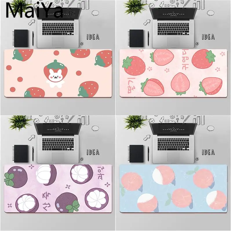 

Maiya Top Quality Cute Japense strawberry Anime Locking Edge Mouse Pad Game Free Shipping Large Mouse Pad Keyboards Mat