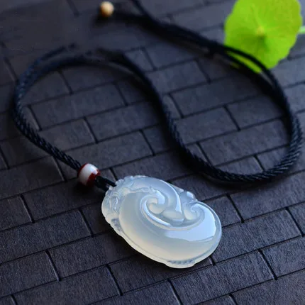 

Top Chalcedony Agate Ice Seed Transparent White Jewelry Accessories Goddess Pendant Exquisite Necklace Lucky Gift