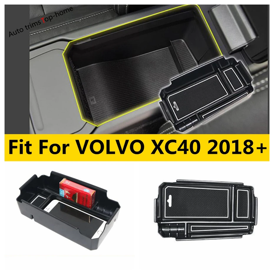 

Plastic Central Console Armrest Storage Box Glove Container Phone Holder Cover Car Accessories Fit For VOLVO XC40 2018 - 2024