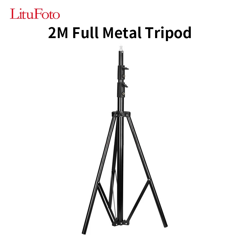 LituFoto Z5 2M Tripod Light stand Full Metal Weight Bearing 3.5KG Tripod for iPhone Samsung Xiaomi Huawei Gopro Camera Shoot