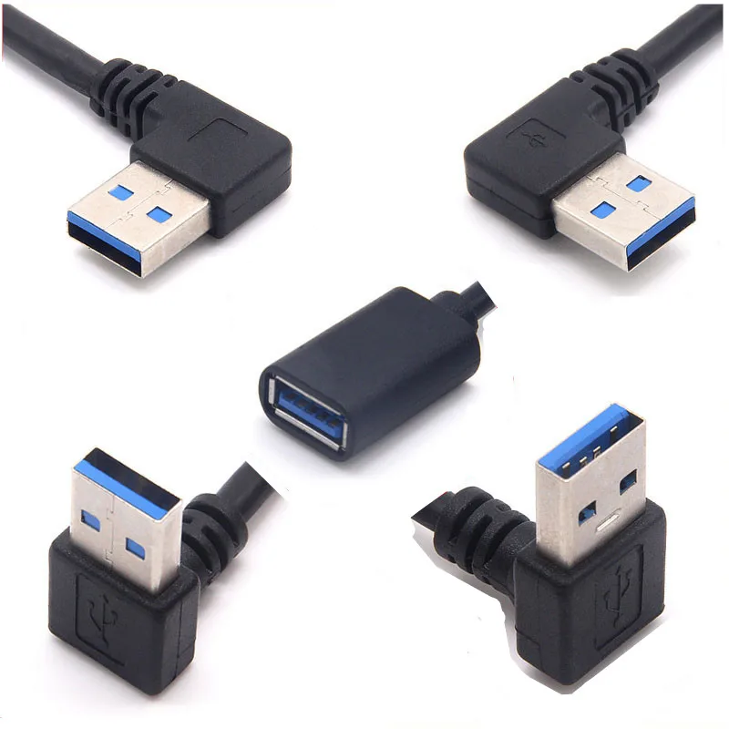 USB3.0 ارتفاعا وانخفاضا واليسار واليمين 90 درجة تمديد الحبل الذكور إلى الإناث USB3.0 كابل الكمبيوتر ربط شبكة بطاقة U القرص
