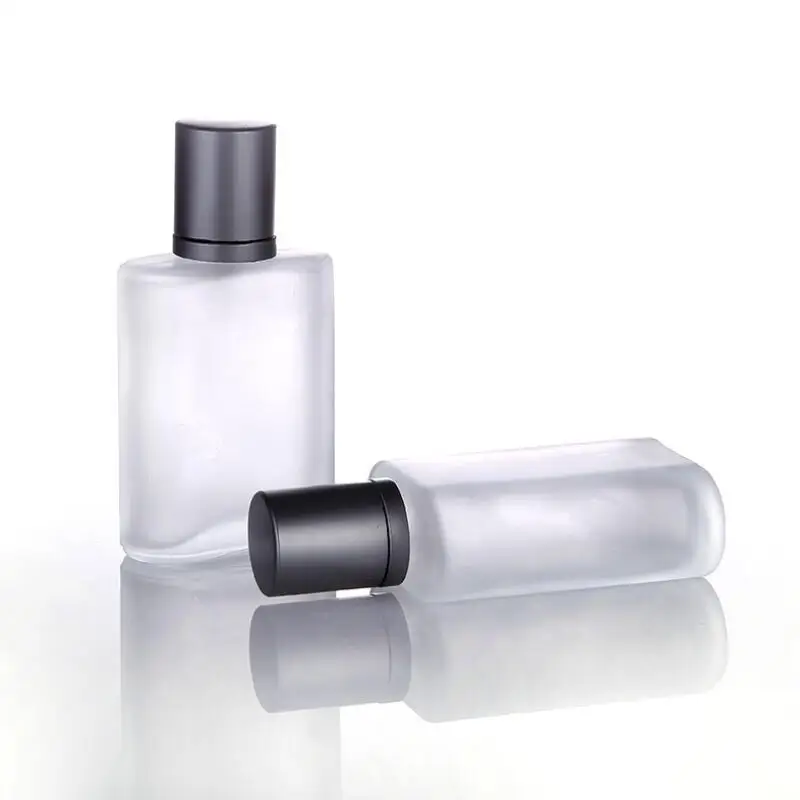 100ml Frosted Square Glass Spray Perfume Bottle Empty Refillable Perfume Atomizer Container LX2630