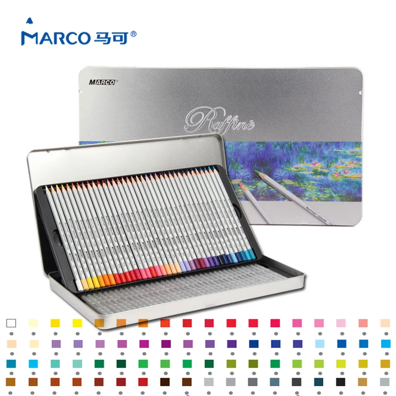 Professional Marco 24/36/48/72Colors Raffine Soft Non-toxic Color Pencil lapis de cor Oil Colored Pencils for School Supplies