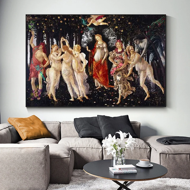 

Sandro Botticelli Famous Painting Primavera Canvas Posters Prints Artist The Allegory of Spring Wall Art Picture Home Decor