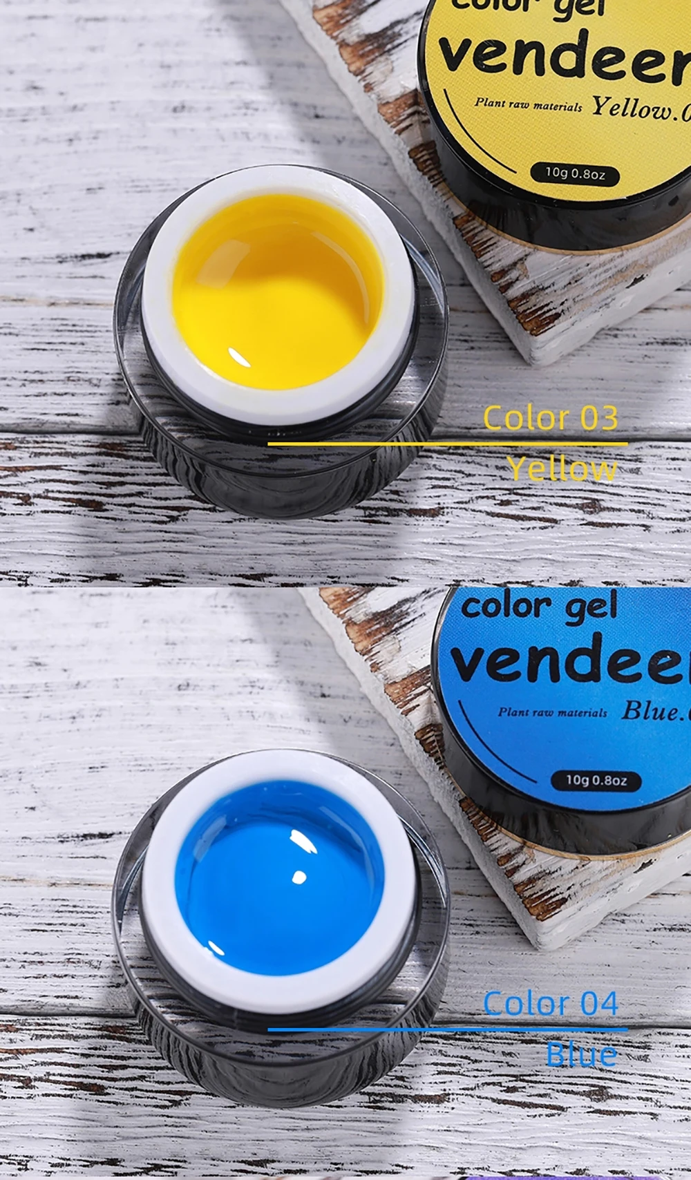 Vendeeni 12 Farben Malgel für Nageldesign, Zeichnungsgel, Nagellack, ablösbares UV-LED-Gel, lackiertes Gel, 10g – Detail 5
