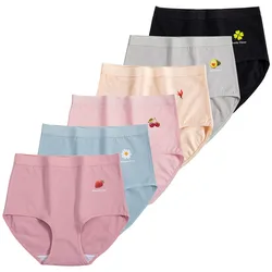 6PCS 100kg Cotton Women's underwear High waist Soft Panties, abdomen slimming cute lingerie plus size high quality