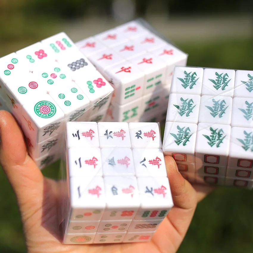 High Quality 3x3x3 Three-tier mahjong cube Decompression Toys Infinity Flip Magic Cube Puzzle Relieve Autism Calm Home Games toy