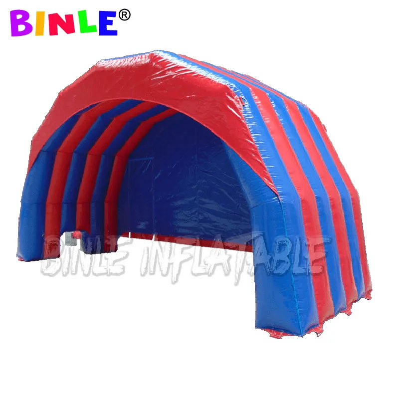 Commercial pvc red and blue 7.6x2.6x4mH inflatable stage tent for sale,custom inflatable stage cover for outdoor activity