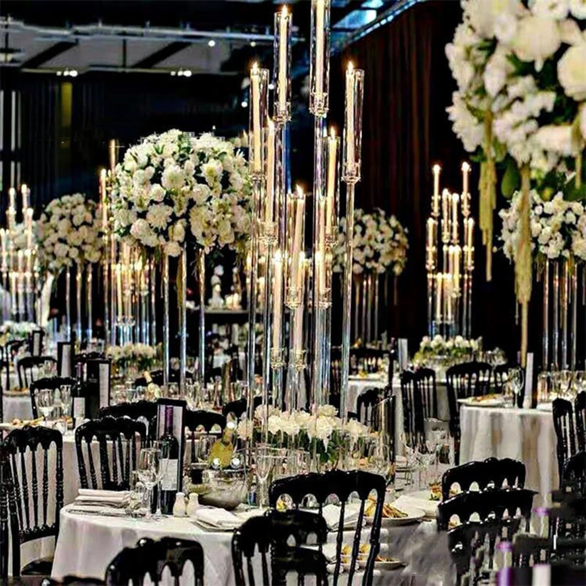 

10pcs)8 heads gold metal tall wedding candelabra centerpiece decor supplies AB0121