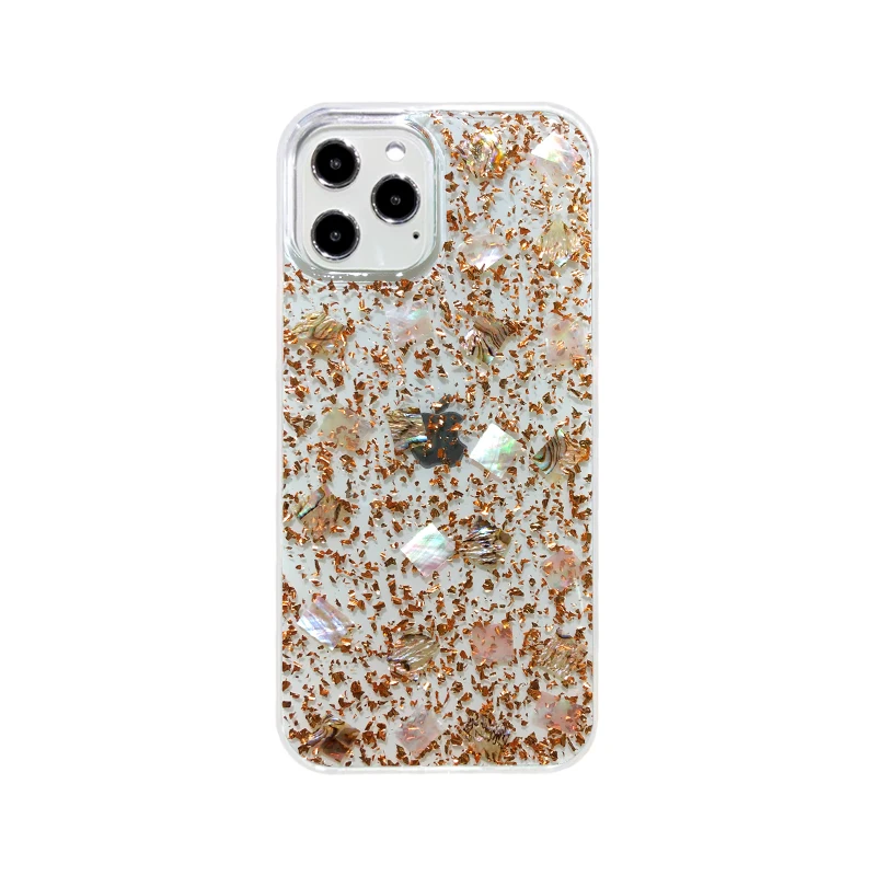 

K-DOO Flash Series Bling Glitter Smartphone Case,Natural Seashells,Foil Shining,Back Cover for iPhone 12,12mini,12pro,12promax