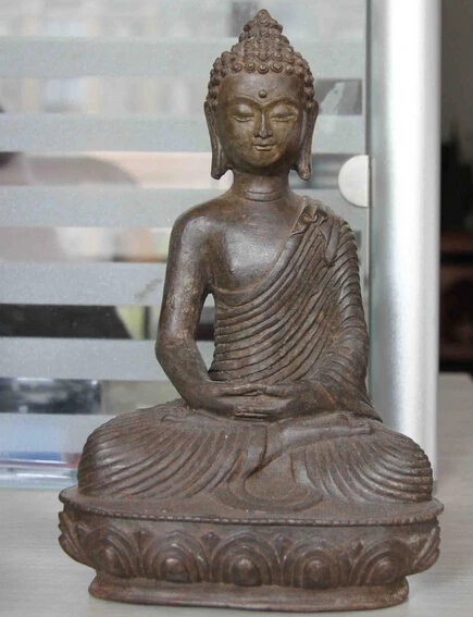 

Chinese Folk Buddhism Copper bronze Sakyamuni Tathagata Buddha Statue 20CM