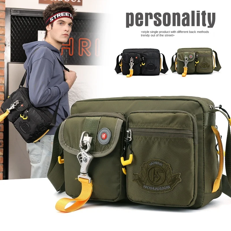 New Outdoor Waterproof Multifunctional Portable Bag Casual Fashion Horizontal Crossbody Bag Travel Large Capacity Shoulder Bag