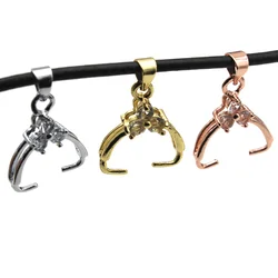 5pcs/lot Silver Copper Pendant Clips Pinch Bail Clasps Buckle Charm Necklace Hook Connector For DIY Jewelry Making Accessories