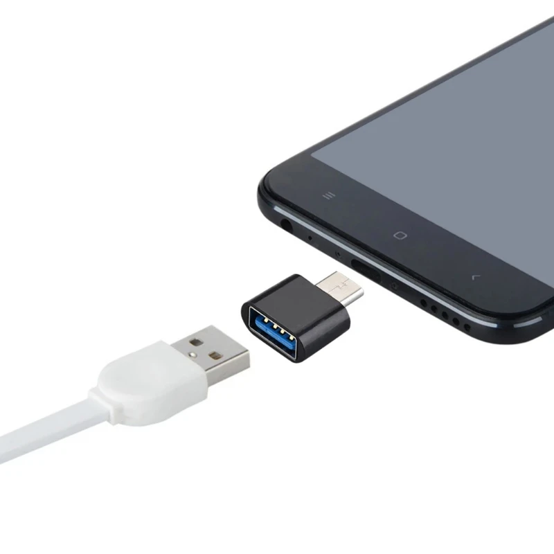 2 Pieces TypeC To USB Universal Adapter Interface Conversion Data Transmission Charging Tablets Black White