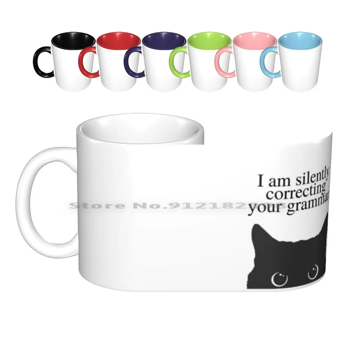 I Am Silently Correcting Your Grammar. Ceramic Mugs Coffee Cups Milk Tea Mug Writer Cat Selfpublishing Kdp Ebook Edit Copyedit