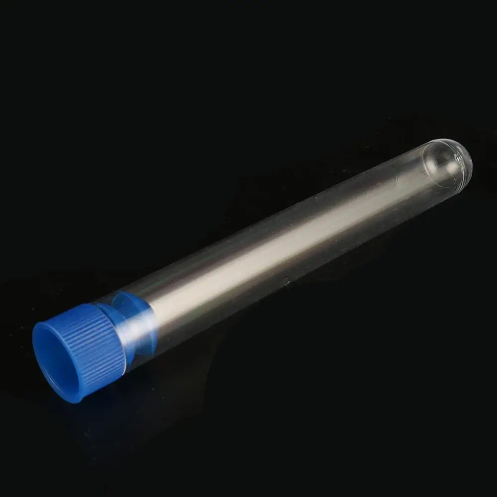 Plastic Transparent Test Tube 15x100 mm Hard Benzene Test Tube 10ml Radioimmunoassay Tube With Cap Laboratory  Supplies 10 Pcs