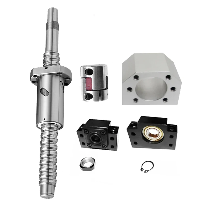 1PC Ball Screw Set -4 Nuts SFU605/2005/2505/2510/3210-4 Both Ends are Processed BKBF12/15/20/25+DSG12/15/20/25/32H+coupler