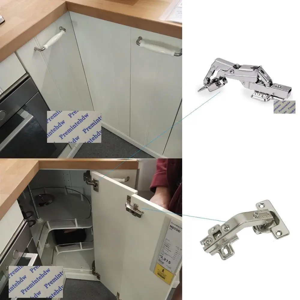 2Pcs 135 165 Degrees Hydraulic Cabinet Hinge For Kitchen Closet Corner Bi-folding Door