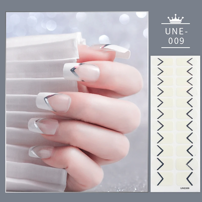 Adhesive Nail Stickers Set Transperant Nail Polish Stickers Fashion Nail Art Accessories Decor Stickers for Nails