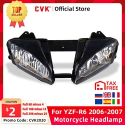 CVK Motorcycle Headlight Headlamp Head Light For YAMAHA YZF 600 R6 2006 2007 YZF-R6 06-07 Head Lamp Headlight assembly