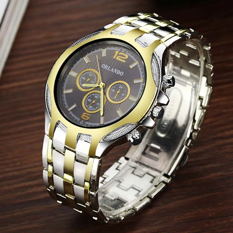 Orlando Men Watches Stainless Steel Quartz Watches Mens Watches Fashion Business Watches Men Relogio Masculino mannen horloge