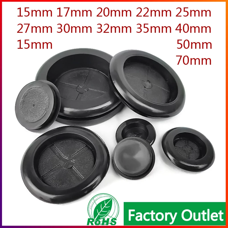 10/5/2/1Pcs 15-50Mm Groef Dia Zwart Geurloos Synthetisch Rubber Ronde Vorm single Side Draden Tule Pakking Protector Ringen