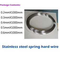 0.2Mm 0.3Mm 0.4Mm 0.6Mm Rvs Spring Draad/Harde Draad/Enkele Draad Lente Staal draad Vis Haak