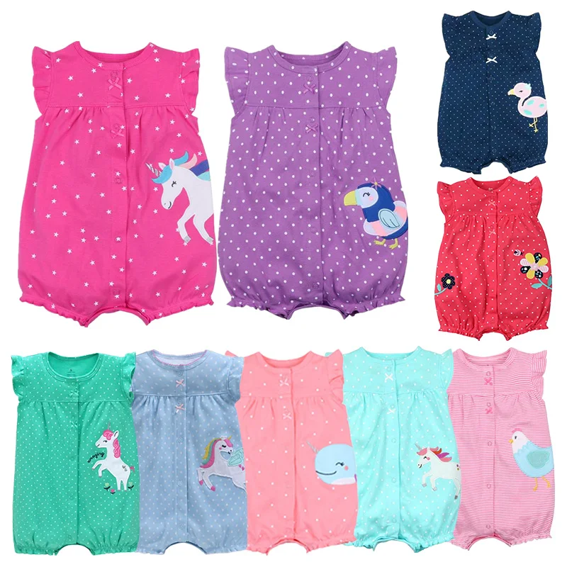 2023 Brand Oramgemom Cotton Short Rompers Infant Girl Clothes Roupas Menina Baby Girl Clothes Nowbron Jumpsuits Baby Clothing