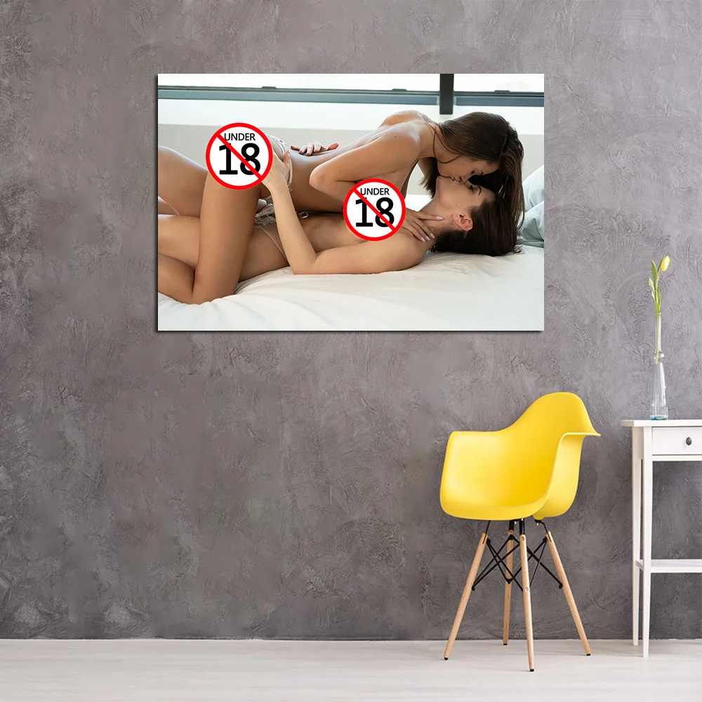 Art Photo of Two Sexy Girls Poster and Print Wall Art Canvas Painting Wall Picture For Living Room Decor