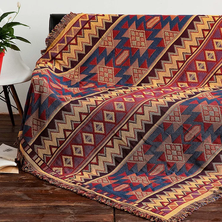 Europe Style Blanket for Couch Sofa Decorative Slipcover Traditional Stitching Travel Plane Blanket Healthy Mat in High Quality