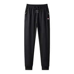 Pantalones de chándal elásticos para hombre, ropa deportiva informal de algodón con cintura elástica, color negro, talla grande 5XL 8XL