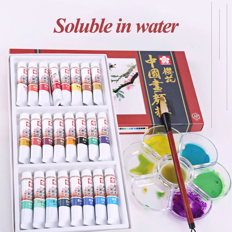 Sakura 12Ml 1Pcs Chinese Schilderen Pigmenten Schilderij Tekening Gereedschap Hand Geschilderd Voor Kunstenaar Landschap Schilderen Enkele Art Supply