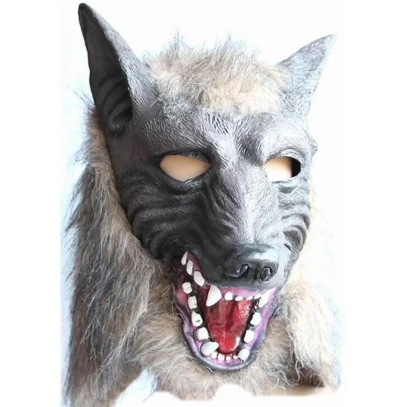 Halloween wolf mask horror devil costume Prom props mask full set werewolf head cover cosplay Mask Gloves