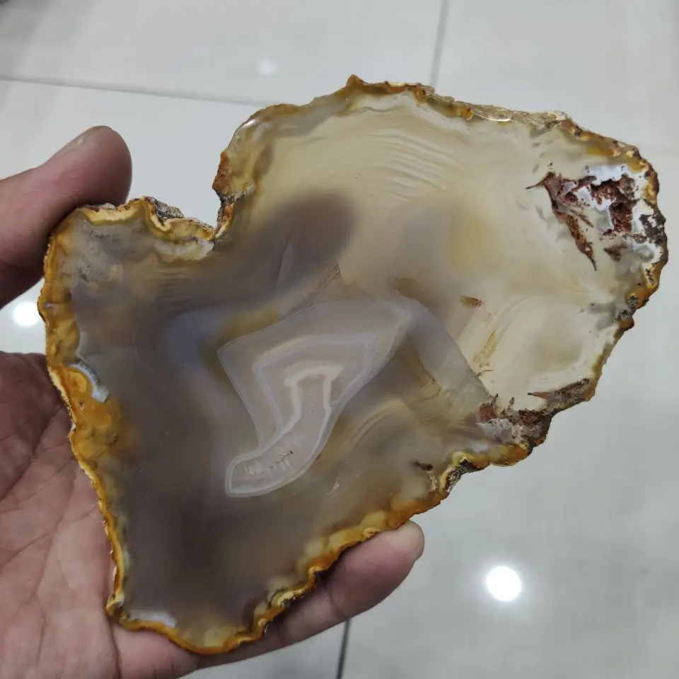 1pcs 130g Large NATURAL Agate Slice Geode Polished Crystal Quartz