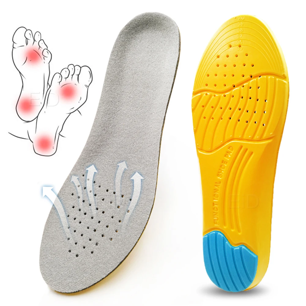 EiD Plus Size Schuheinlagen, weiche Sport-Einlegesohlen, Memory-Schaum, atmungsaktiv, für Outdoor-Läufe, Silikon-Gel-Polster, orthopädische Einlegesohlen – Detail 2