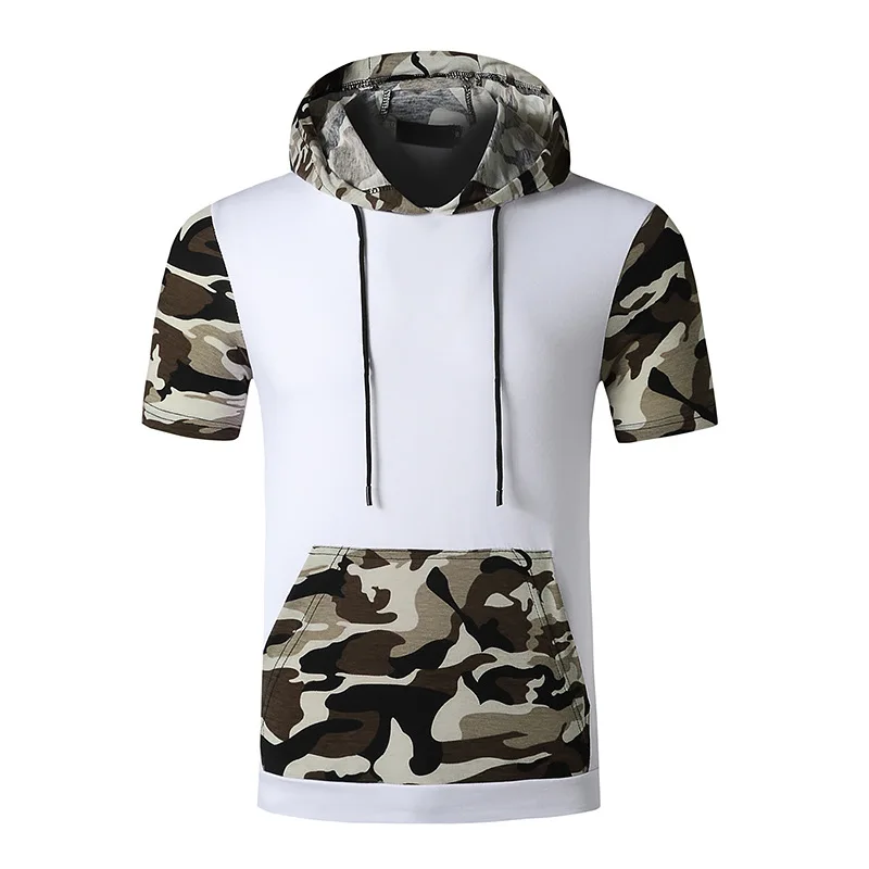 

Mens Patchwork Camouflage T Shirts 2023 Summer New Short Sleeve Hoodie T Shirt Men Harajuku Streetwear T-shirt Male Camisetas