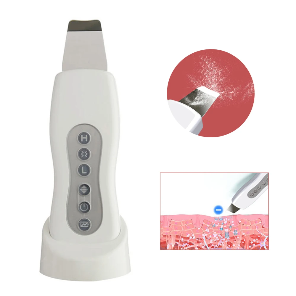 

Ultrasonic Face Skin Cleaner Skin Scrubber Facial Sonic Pores Cleaning Cleanser Ultrasound Peeling Exfoliator Remove Blackhead