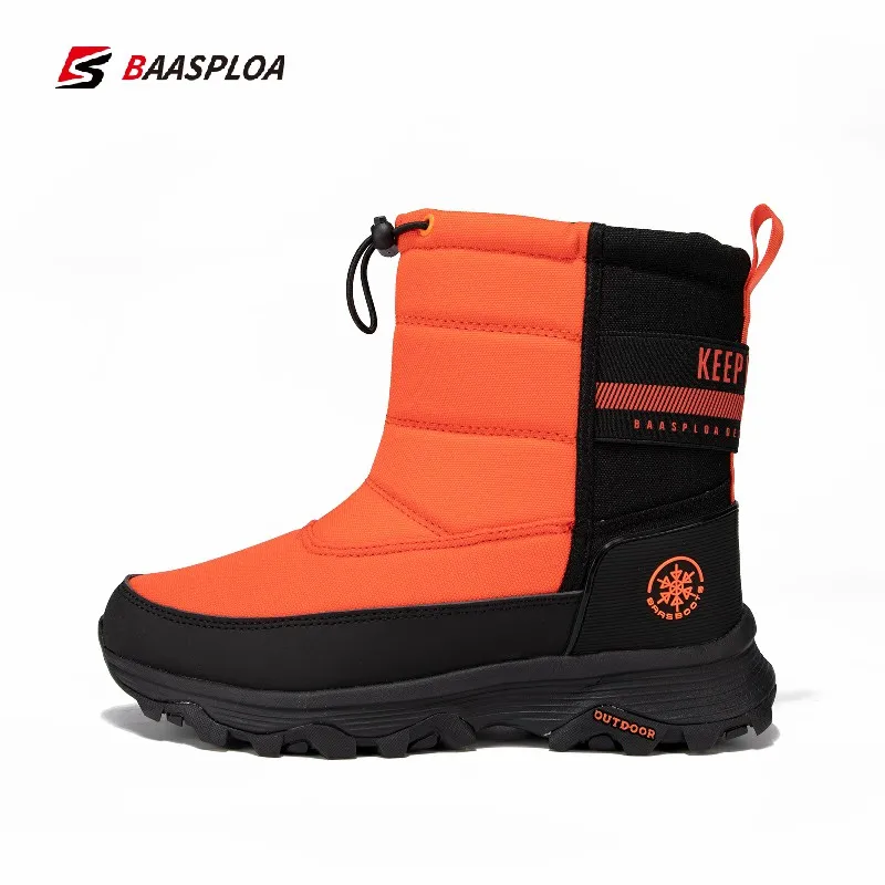 Baasploa 2023 New High Heels Women Winter Waterproof Sneakers Non-Slip Thick bottom Walking Hiking Shoes Female White Snow Boots